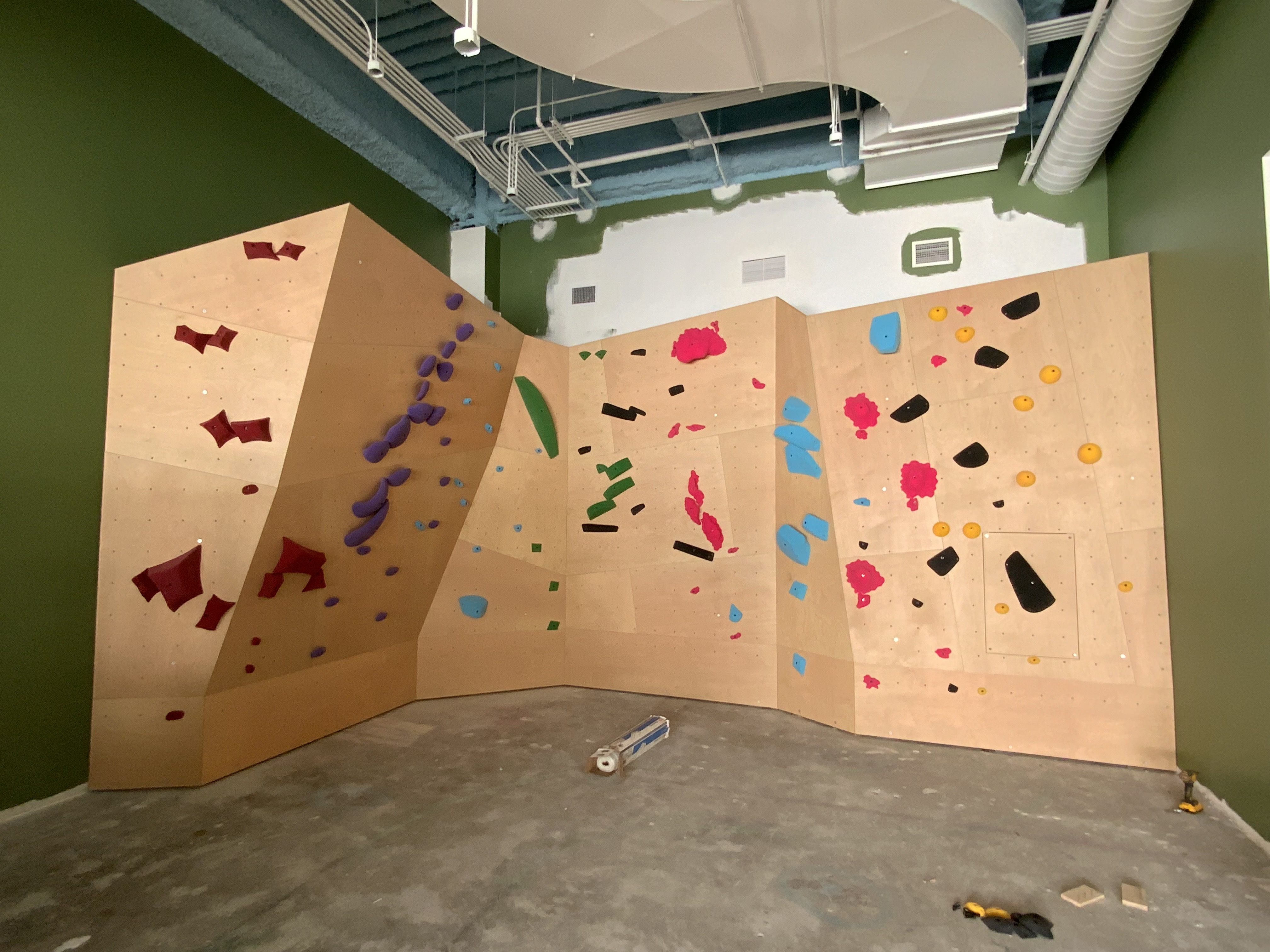 Finished climbing wall installation